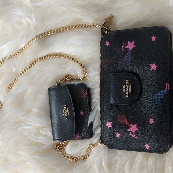 Poppy Crossbody With Card Case With Disco Star Print - Picture 1 of 9